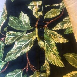 Ann Taylor Green Leaf Print Skirt